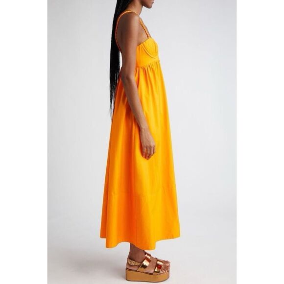 FARM Rio Dresses & Skirts - FARM Rio Women's Bright Orange Sleeveless Bustier Cotton Maxi Dress XS NWOT